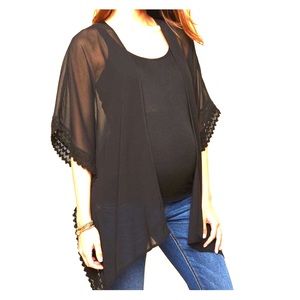 Motherhood Maternity Black Kimono